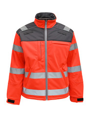 Rescuewear Softshell jas DRK HiVis kl. 3 Neon Rood /Grijs