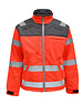 Rescuewear Softshell Jacke DRK HiVis Kl.3,  Neon Rot/Grau