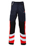 Rescuewear Unisex Broek Dynamic stretch,  HiVis Klasse 1, Marineblauw/Zwart/Neon Rood