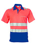 Rescuewear Poloshirt korte mouw Vapor-X, Marineblauw/Neonrood