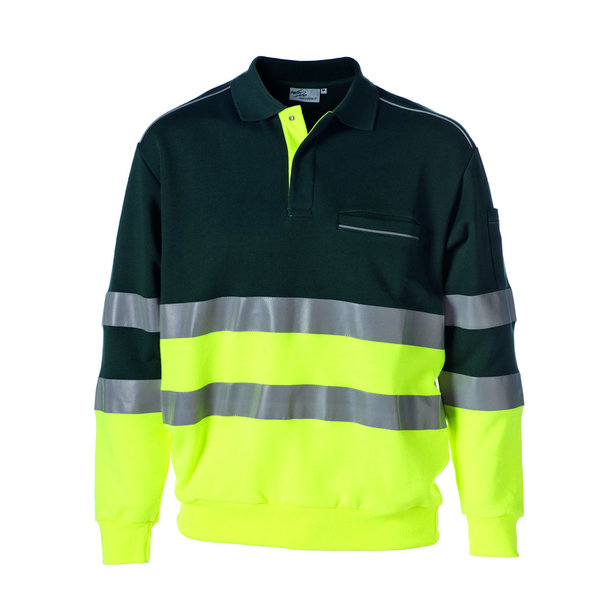 Rescuewear Polosweater Groen / Neon Geel