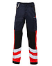 Rescuewear Damesbroek Dynamic stretch,  HiVis Klasse 1, Marineblauw/Zwart/Neon Rood