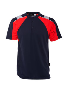 Rescuewear Shirt met ronde hals en korte mouw, Vapor-X, Marineblauw / Neon Rood