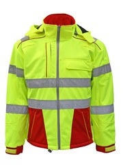 Rescuewear Softshell Dynamic, HiVis klasse 3,  Rood/Neongeel