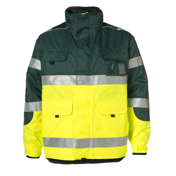 Rescuewear Midi-Parka HiVis Kl. 3 Neon Geel / Groen