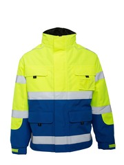 Rescuewear Midi-Parka HiVis Kl. 3 Kobaltblauw / Neon Geel
