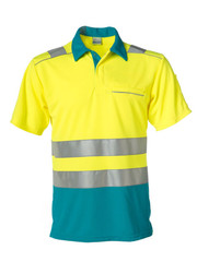 Rescuewear Poloshirt korte mouw, Enamel/Neongeel , HiVis Kl. II, maat S