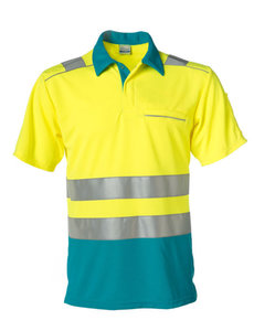 Rescuewear Poloshirt korte mouw, Enamel/Neongeel , HiVis Kl. II, maat S
