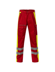 Rescuewear Unisex Broek , Rood/Neongeel