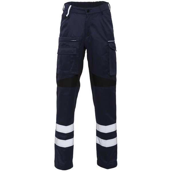 Rescuewear Unisex Broek Karlsruhe met Neon geel paspel, Marineblauw