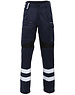 Rescuewear Unisex Hose Karlsruhe mit Neon Gelb Paspeln, Navy Blau