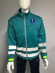 Rescuewear Softshell jack Enamel Blauw, maat M met Star of Life bedrukking