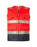 Rescuewear Sommerweste HiVis Klasse 1, Navy Blau / Neon Rot, gr. M (Outlet)