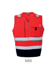 Rescuewear Sommerweste Dynamic HiVis Kl. 1 Marineblau / Neonrot