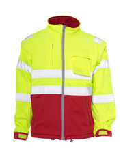 Rescuewear Softshell Jacke HiVis Klasse 3 Rot/ Neon Gelb