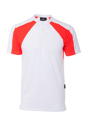 Rescuewear Shirt met ronde hals en korte mouw Advanced, Wit / Neon Rood