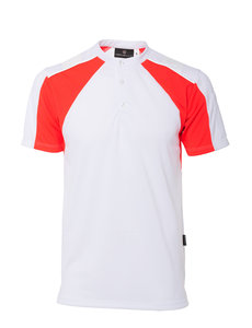 Rescuewear Shirt mit O-Hals Advanced, Weiss/ Neon Rot