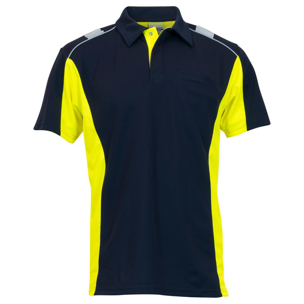 Rescuewear Damen Poloshirt Dynamic kurze Ärmel Navy Blau/ Neongelb