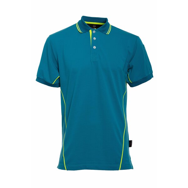 Rescuewear Poloshirt kurze Ärmel, Enamel, mit Neon Gelbe Paspeln