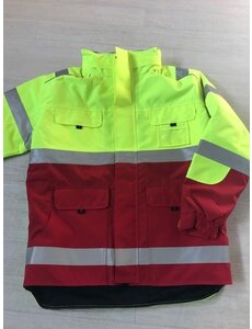 Rescuewear Midi Parka HiVis, Klasse 3 Rot / Neon Gelb, XXL