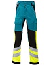 Rescuewear Unisex Hose Dynamic stretch, HiVis Klasse 1, Enamelblau/Schwartz/Neon Gelb