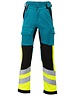 Rescuewear Damen Hose Dynamic stretch, HiVis Klasse 1, Enamelblau/Schwarz/ Neon  Gelb