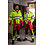 Rescuewear Midi-Parka Dynamic HiVis, Rood / Neon Geel