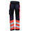 Rescuewear Unisex Hose Coldblack HiVis Stretch W-Linie, Marineblau/Schwarz/Neonrot