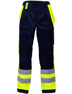 Rescuewear Rescuewear Unisex Hose Efficient HiVis, Klasse 1, Marineblau/ Neon Gelb