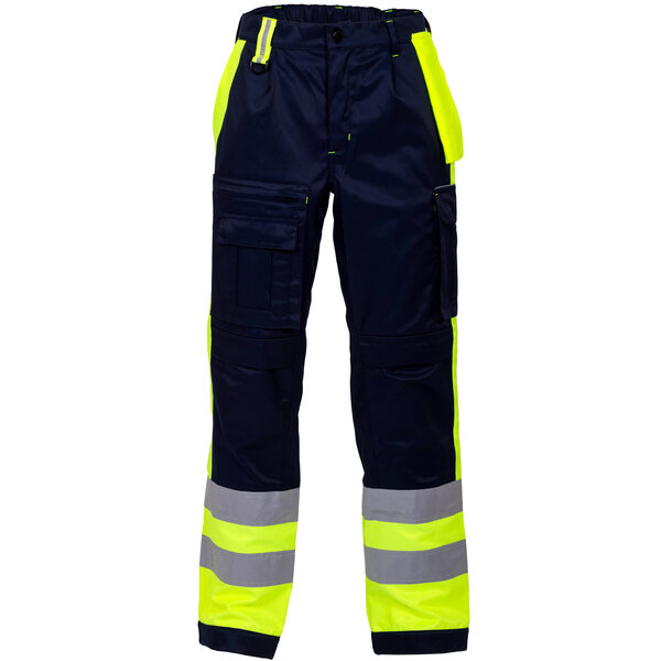 Rescuewear Unisex Broek Efficient, HiVis Klasse 1,  Marineblauw/Neongeel