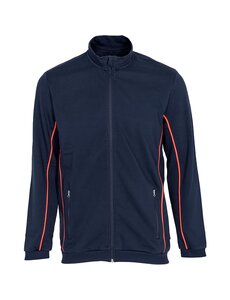 Rescuewear Secure Zipsweatjacke, Marineblau mit Neon Rote Paspeln