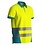 Rescuewear Poloshirt kurze Ärmel Segmented, EnamelBlau / Neon Gelb
