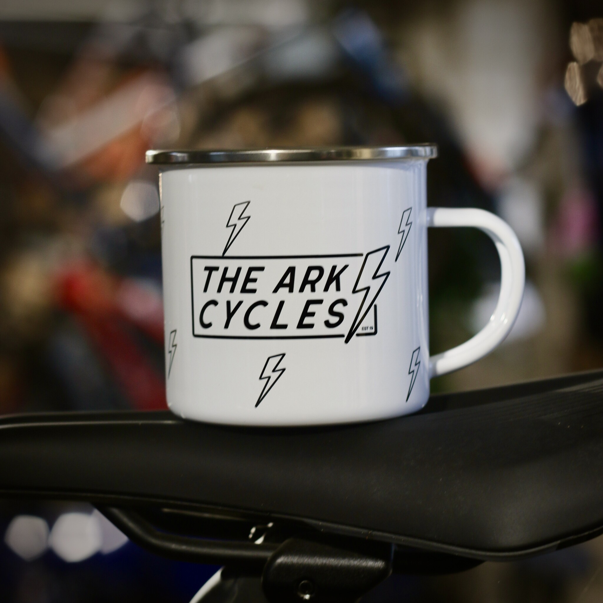 The Ark Cycles Printed Enamel Mug The Ark Cycles Stroud s Independent Bike Shop