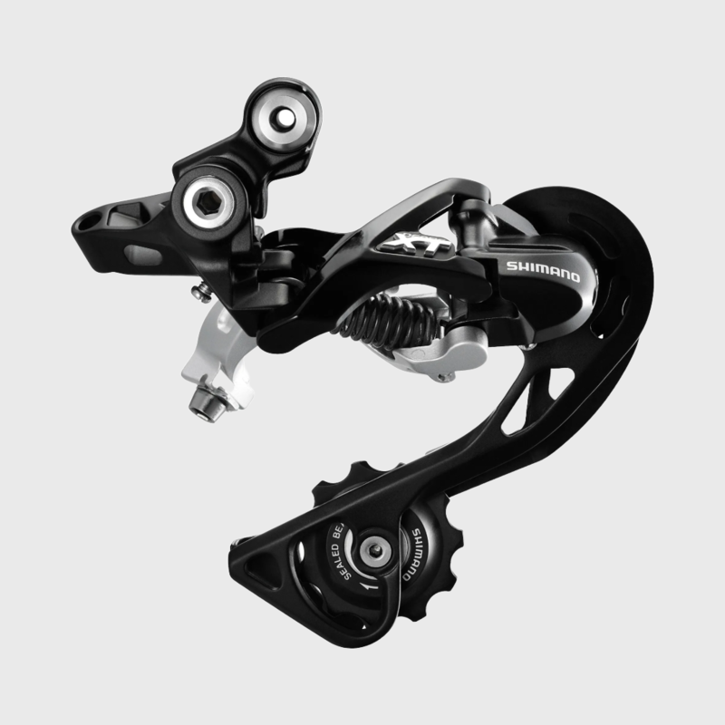 Shimano RD-M781 XT 10-speed Shadow design rear derailleur, GS, top normal, black Black GS - medium - top normal