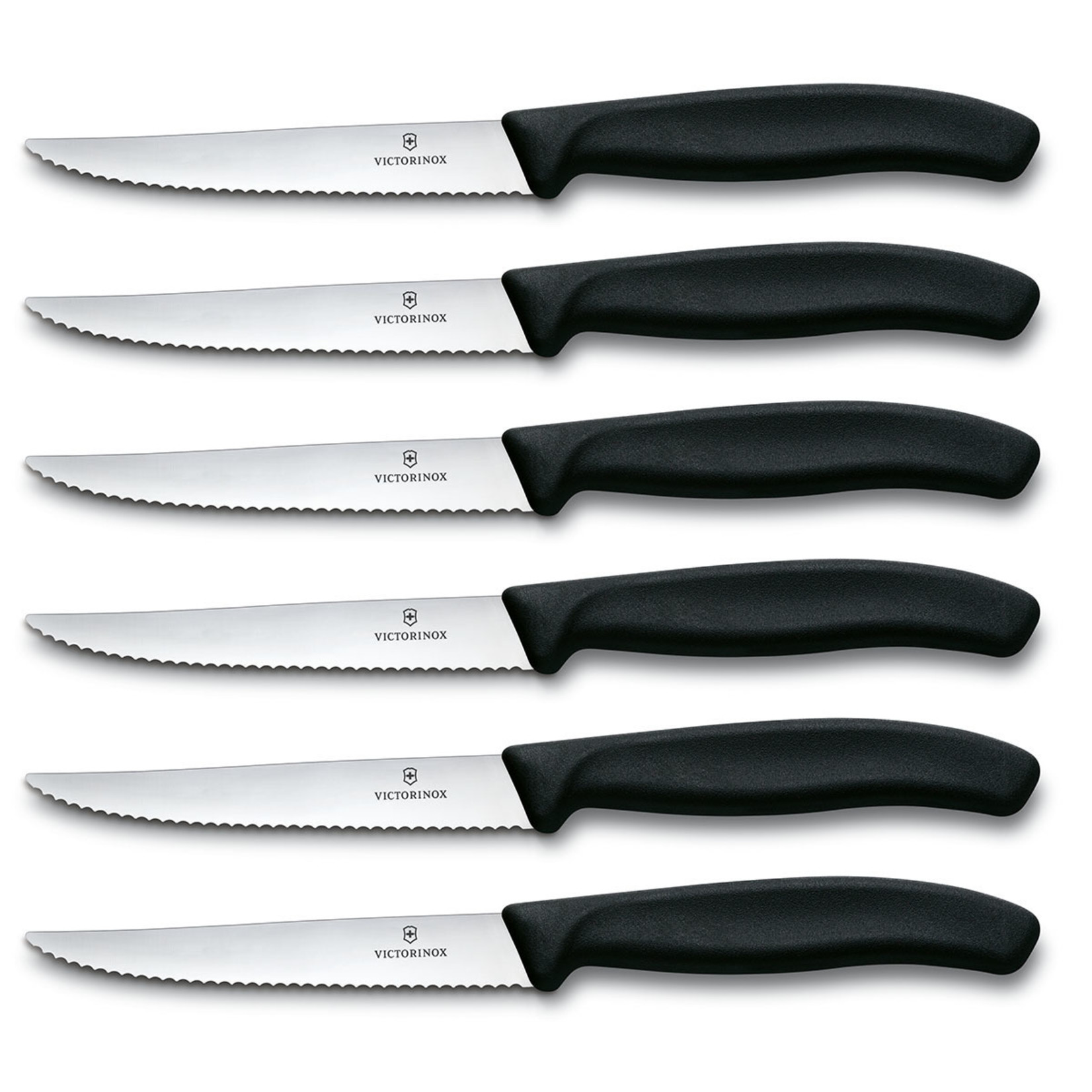 Victorinox Victorinox steakmes zwart per 6 verpakt