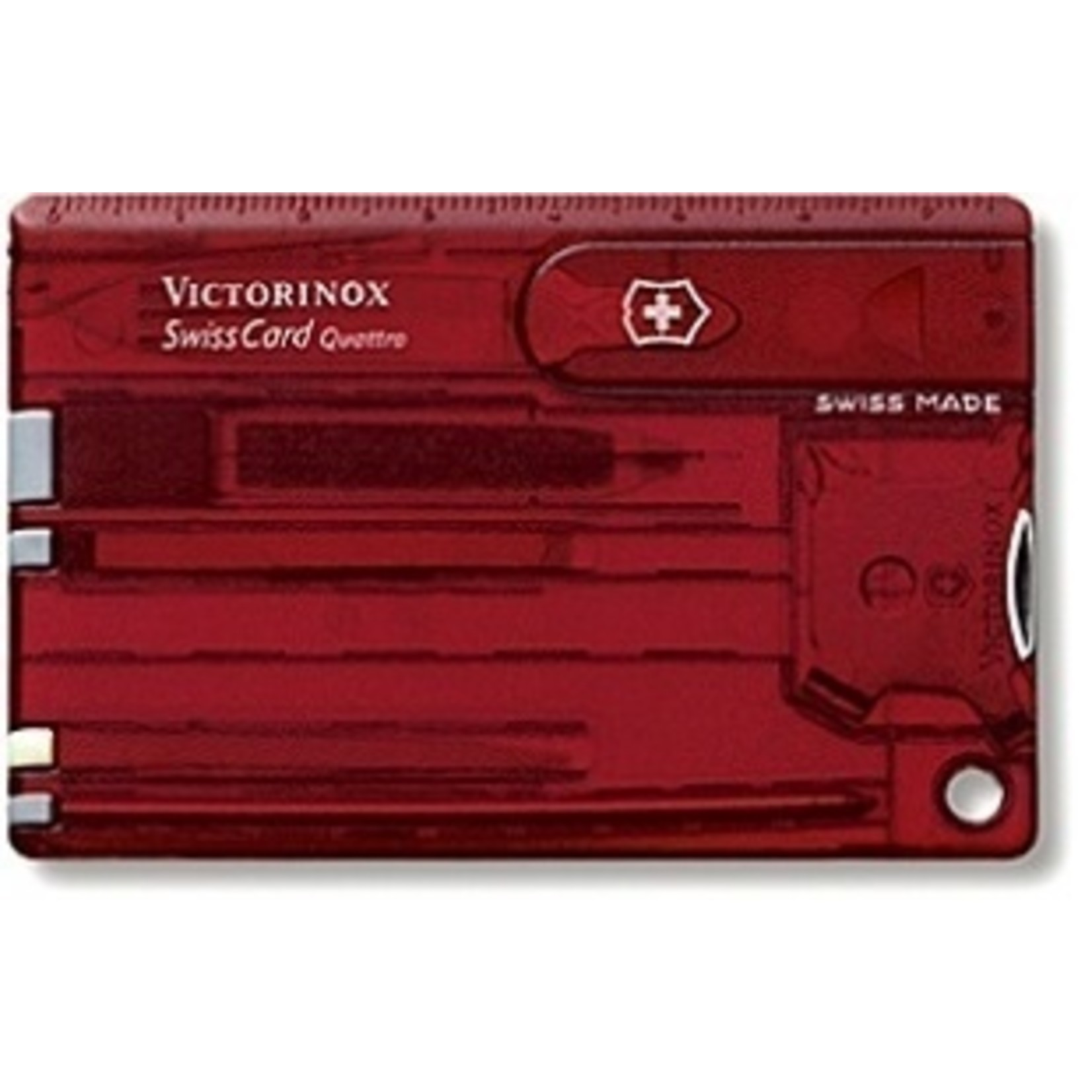Victorinox Victorinox Swiss Card Quattro rood transparant