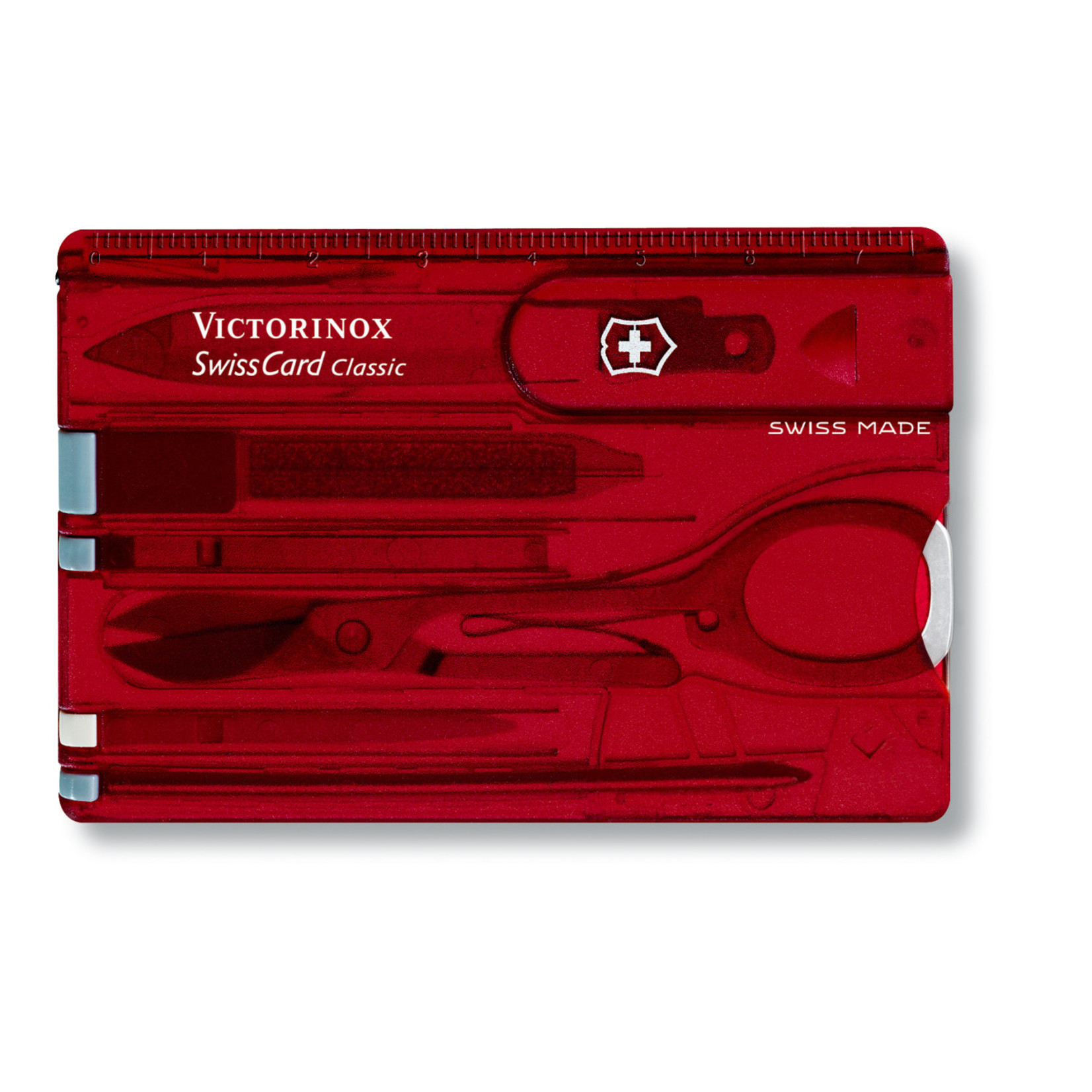 Victorinox Victorinox Swiss Card rood transparant