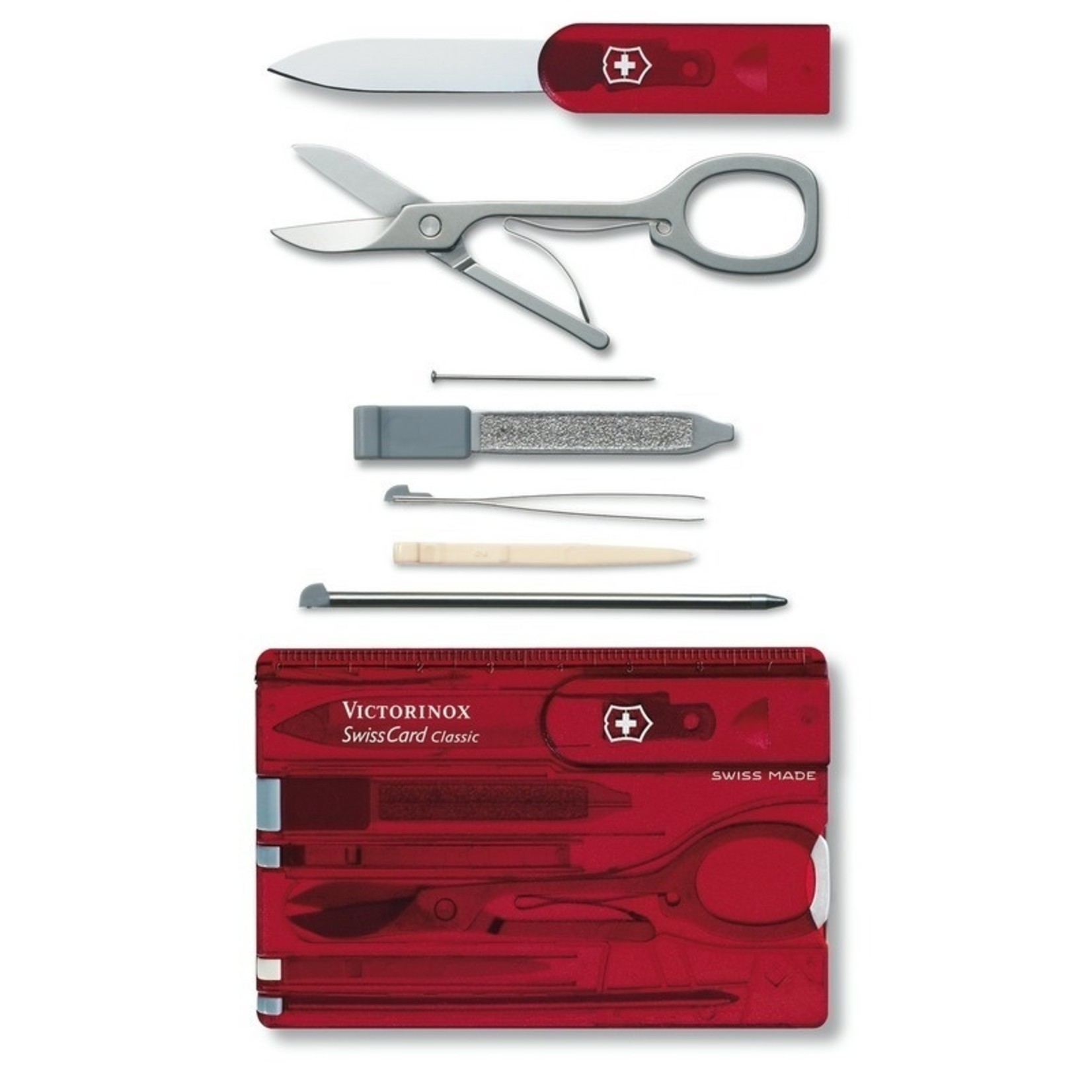 Victorinox Victorinox Swiss Card rood transparant