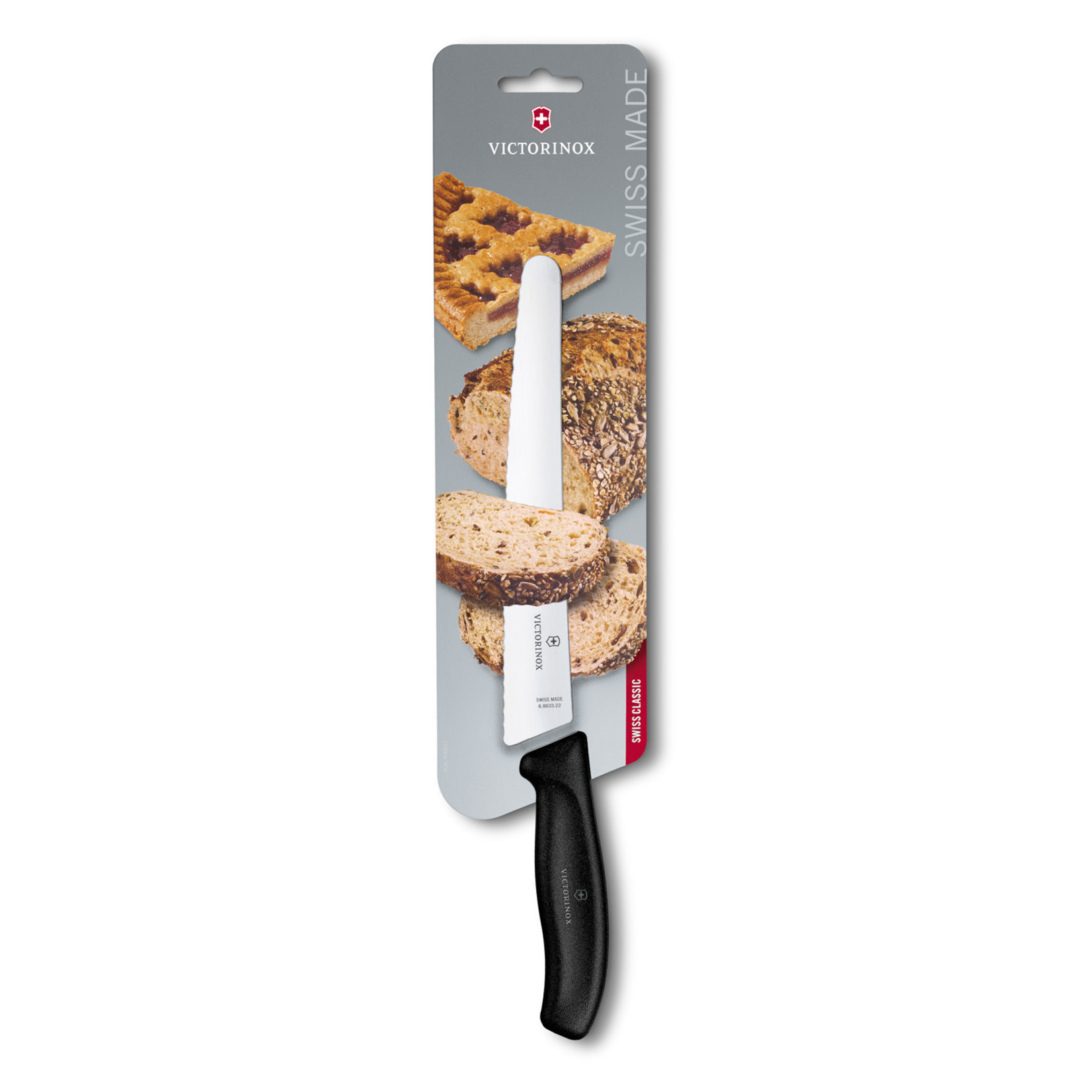 Victorinox Victorinox Swissclassic bakkersmes 22cm gekarteld zwart