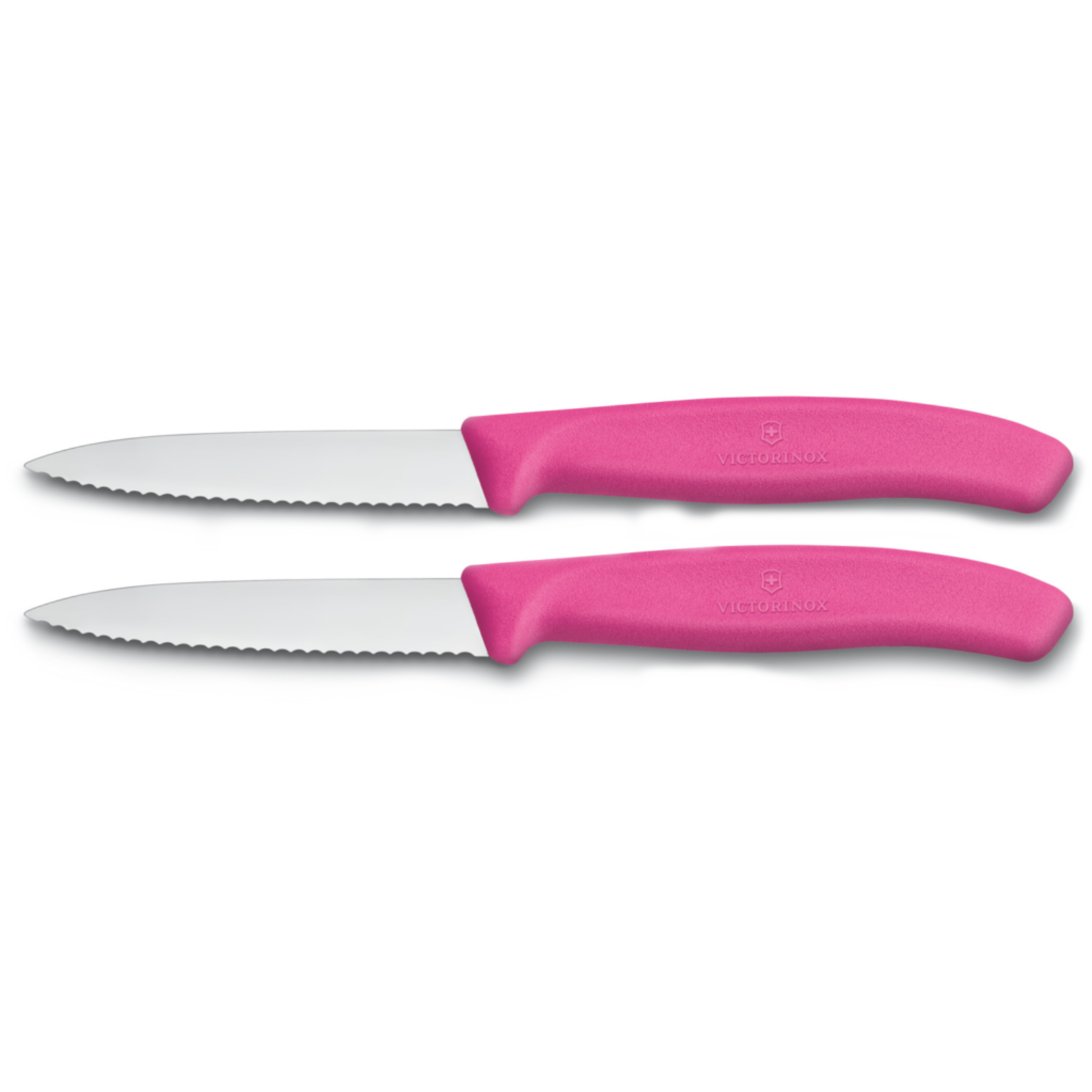 Victorinox Victorinox SwissClassic schilmesje 8cm gekarteld roze (set van 2)