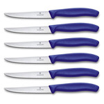 Victorinox SwissClassic steakmes blauw per 6 verpakt