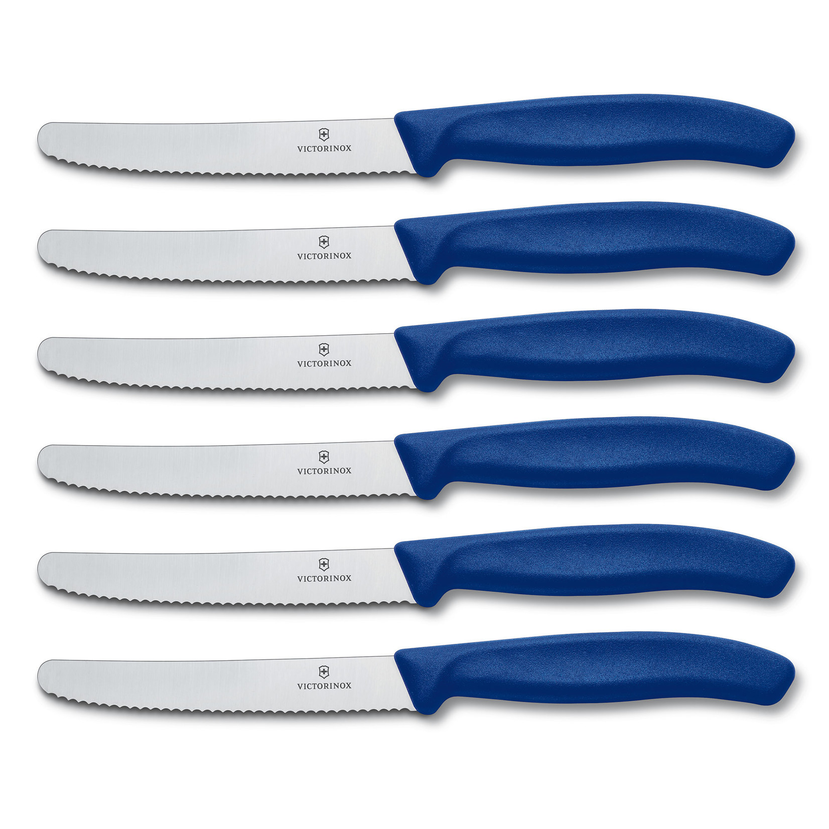 Opvoeding Super goed veiling Victorinox tafelbestek mes blauw per 6 verpakt kopen? - Messenshop.nl