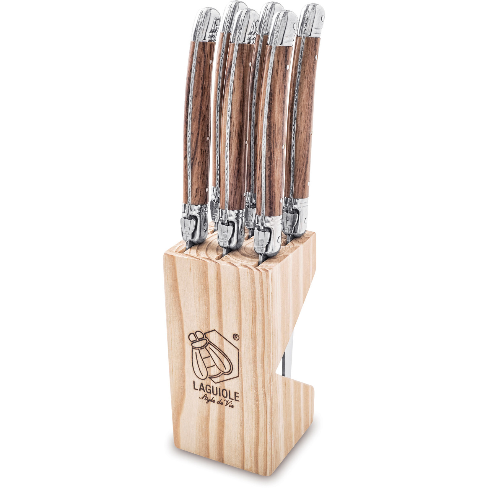 Laguiole Style de Vie Laguiole Style de Vie Premium Line steakmessenset 6-delig Wood 1,8mm