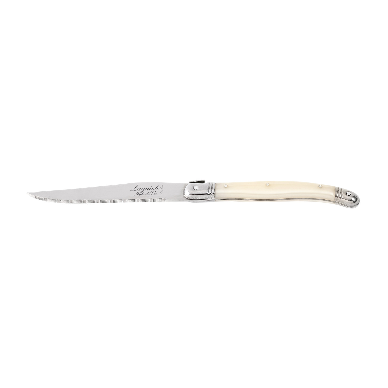 Laguiole Style de Vie Laguiole Style de Vie Premium Line steakmessenset 6-delig parelmoer 1.8mm