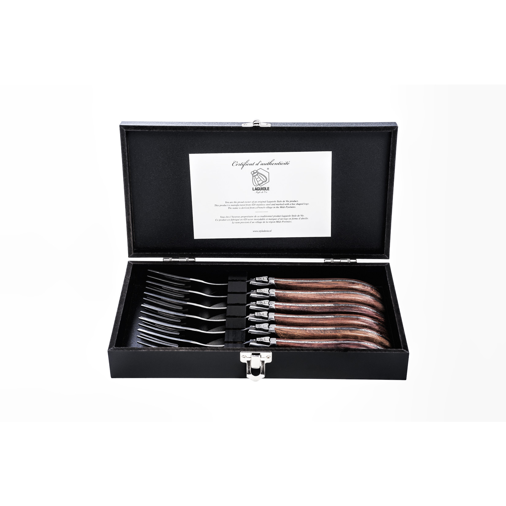 Laguiole Style de Vie Laguiole Style de Vie Luxury Line vorken 6-delig rozenhout