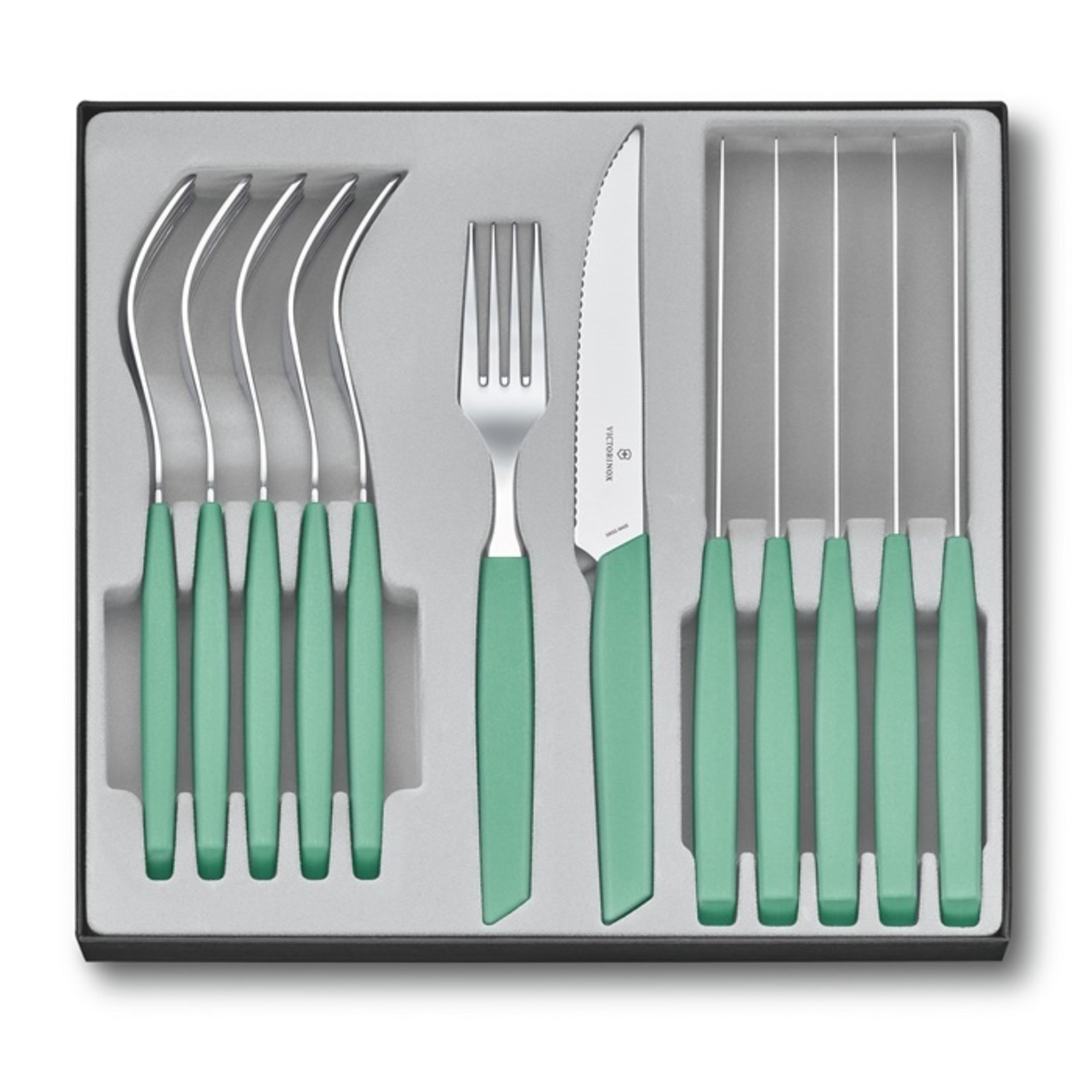 Victorinox Victorinox Swiss Modern steakmessenset 12-delig, mint groen