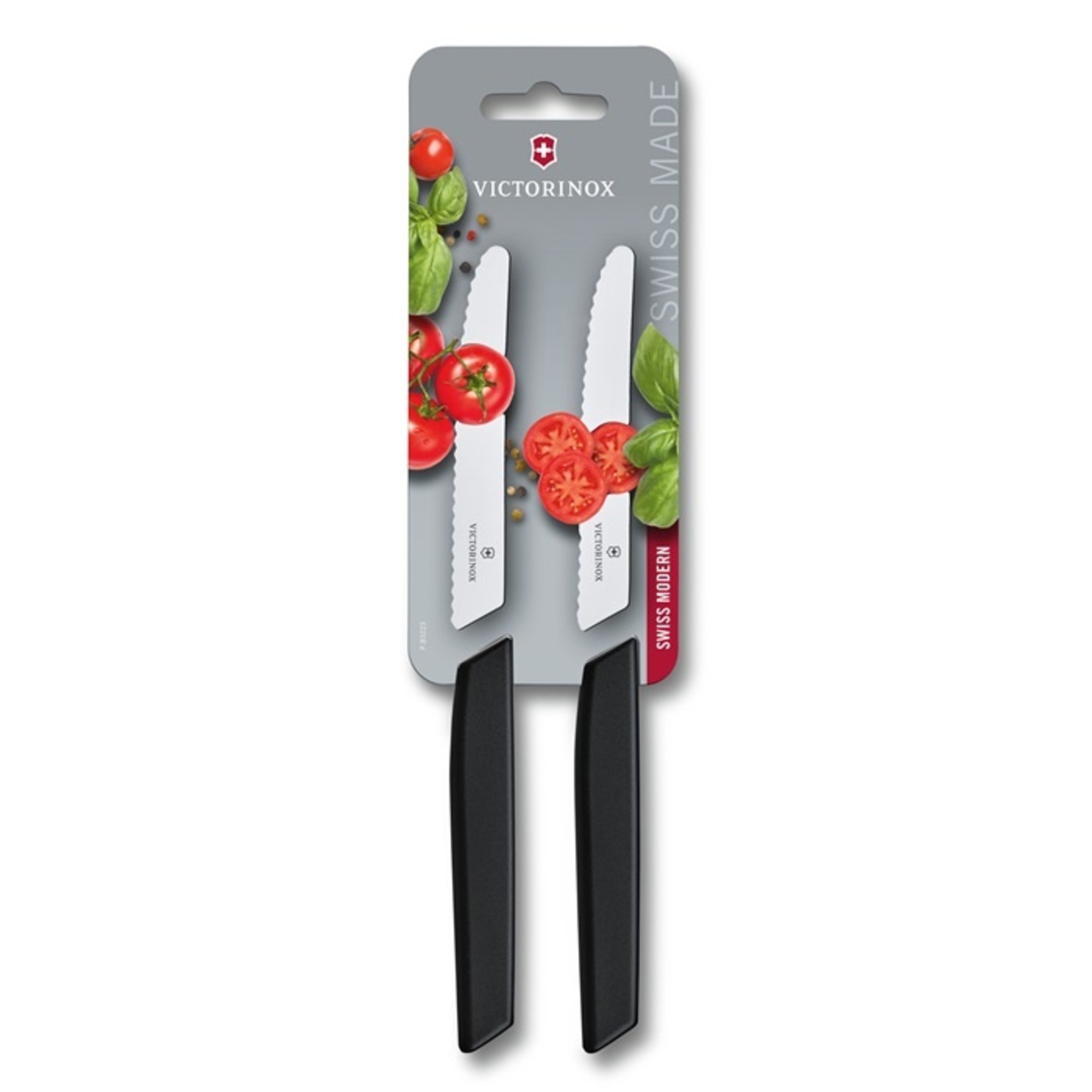 Victorinox Victorinox Swiss Modern tomaat-, worst en kaasmes 2-delig, zwart