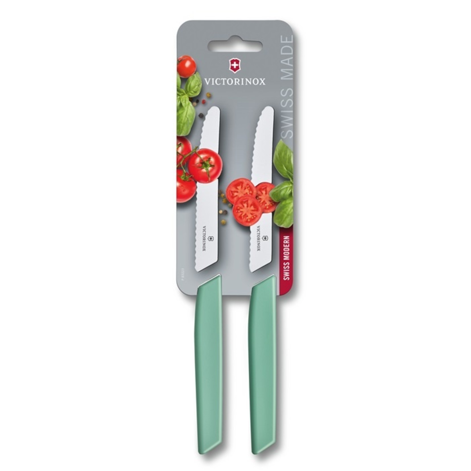 Victorinox Victorinox Swiss Modern tomaat-, worst en kaasmes 2-delig, mint groen