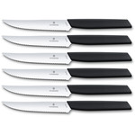 Victorinox Swiss Modern steakmessen 6-delig 12cm, zwart