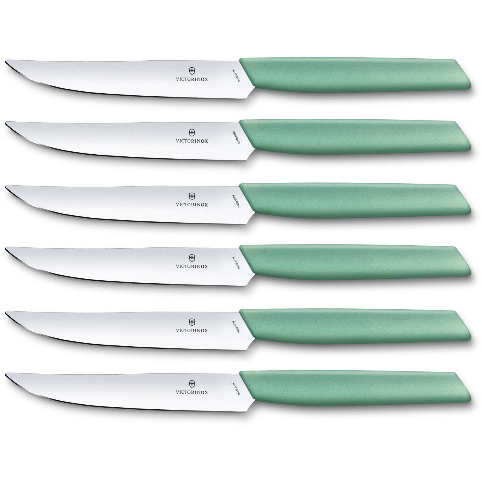 Victorinox Swiss Modern steakmessen 6-delig 12cm, mint groen